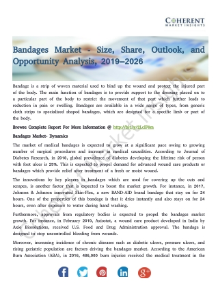 Bandages Market - Size, Trends, Outlook, and Opportunity Analysis, 2019–2026