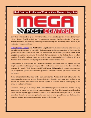 Find Out the Problem of Pest in Your Home – Stay Safe