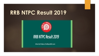 RRB NTPC Result 2019 | (CEN-01/2019) Railway NTPC Exam Result