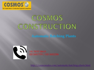 Automatic Batching Plants| Automatic Batching Plants in pune|Cosmos Construction.