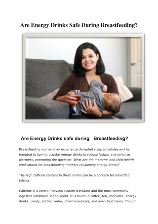 Are Energy Drinks Safe During Breastfeeding?