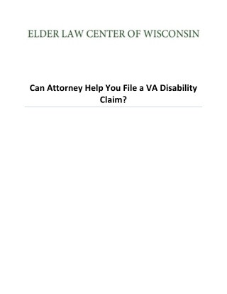 Can Attorney Help You File a VA Disability Claim?