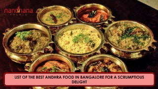 LIST OF THE BEST ANDHRA FOOD IN BANGALORE FOR A SCRUMPTIOUS DELIGHT