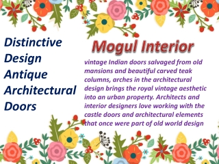 Distinctive Design Antique Architectural Doors