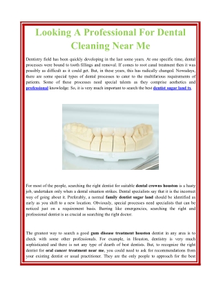 Looking A Professional For Dental Cleaning Near Me