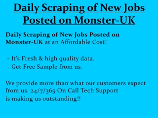 Daily Scraping of New Jobs Posted on Monster-UK