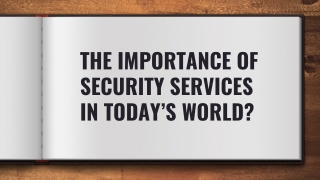 The Importance of security services in today’s world?