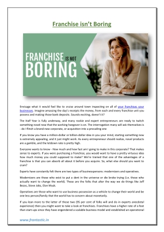 Franchise isn’t Boring