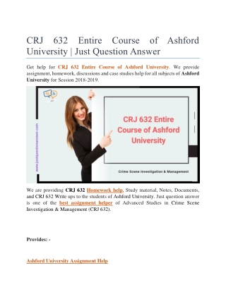 CRJ 632 Entire Course of Ashford University