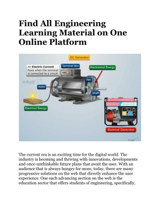 Find All Engineering Learning Material on One Online Platform