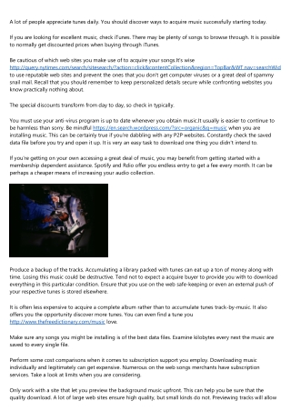 A Simple Self-help Guide To What You Ought To Fully grasp About Music Downloads