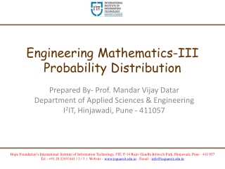 Engineering Mathematics Probability Distribution - Department of Applied Sciences & Engineering