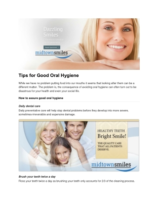 Tips for Good Oral Hygiene