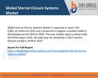 Global Sternal Closure Systems Market- Industry Trends and Forecast to 2025