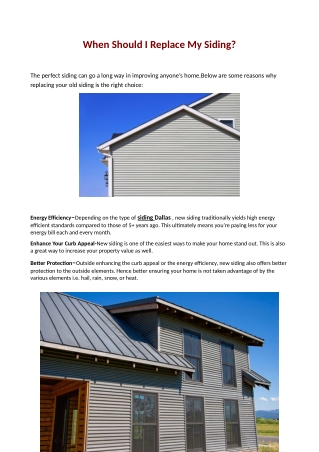 When Should I Replace My Siding?