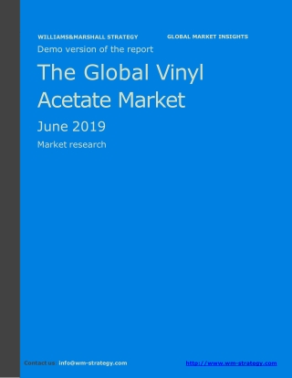 WMStrategy Demo The Global Vinyl Acetate Market June 2019