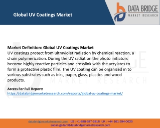 Global UV Coatings Market– Industry Trends and Forecast to 2025