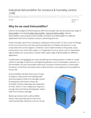 Industrial Dehumidifier for moisture & humidity control |UAE #Dehumidifier #DehumidifierUAE #DehumidifierPrice