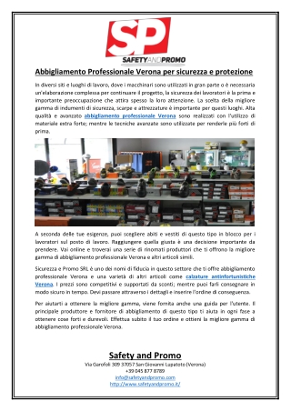 Abbigliamento Professionale Verona per sicurezza e protezione