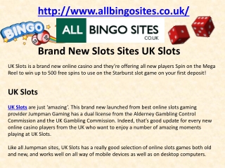 Brand New Slots Sites UK Slots