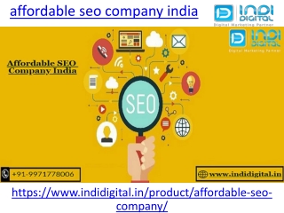 Which is the best affordable seo company in India