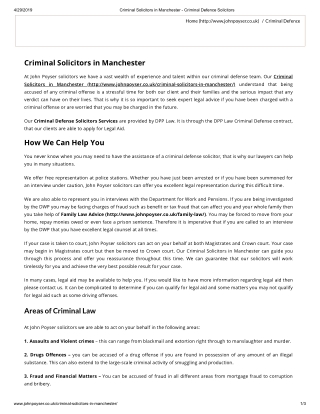 Criminal Solicitors in Manchester