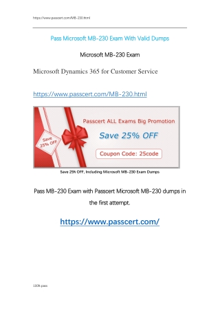 Microsoft MB-230 Exam practice test
