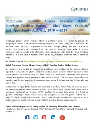 Continuous Positive Airway Pressure (CPAP) Interface Devices Market – Size, Share, Outlook, and Opportunity Analysis, 20