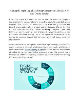 Finding the Right Digital Marketing Company in Delhi NCR for Your Online Business