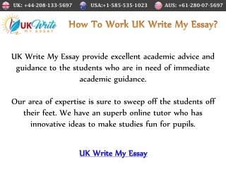 How To Work UK Write My Essay