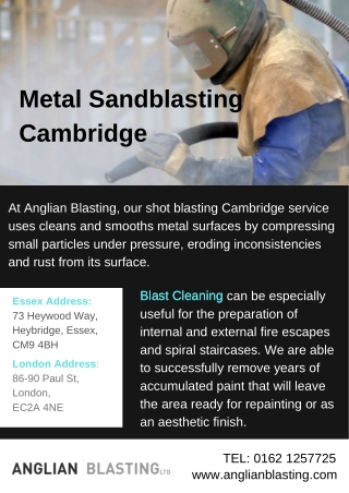 Metal sandblasting Cambridge