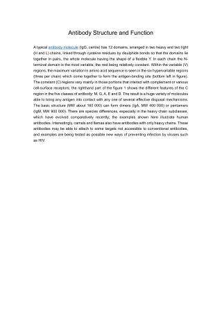 Antibody Structure and Function