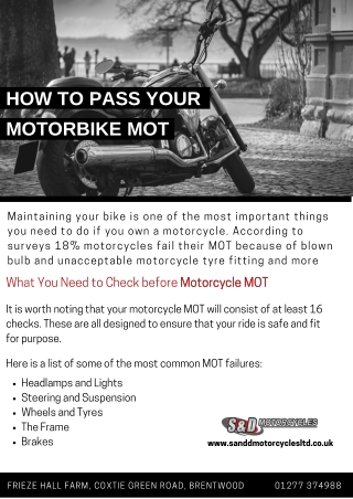 How to pass your motorbike MOT