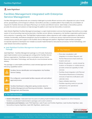 Facilities Management integrated with Enterprise Service Management