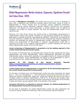 Global Magnetometer Market Analysis, Segments, Significant Growth And Value Chain -2025
