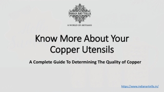 Know More About Your Copper Utensils