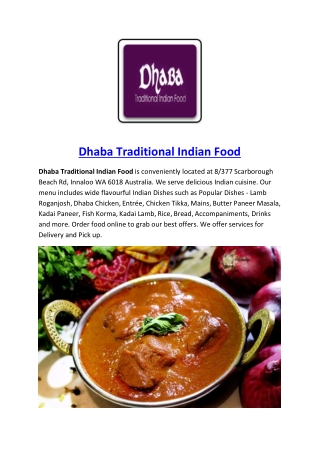 15% Off - Dhaba Traditional Indian Food-Innaloo