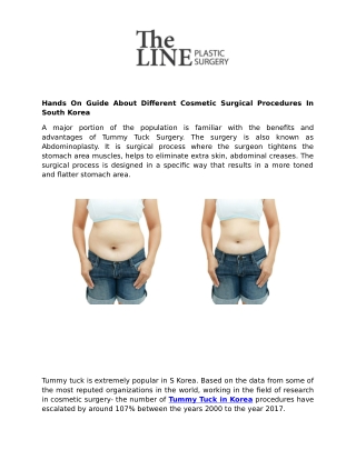 Hands On Guide About Different Cosmetic Surgical Procedures In South Korea