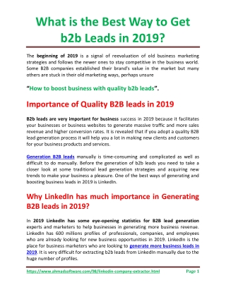 What is the Best Way to Get b2b Leads in 2019