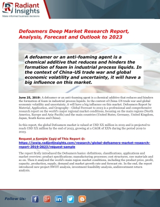 Defoamers Market Opportunity and Industry Expansion Strategies 2023