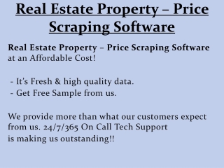 Real Estate Property – Price Scraping Software