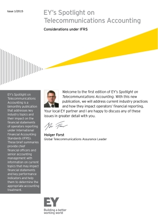 Telecom Accounting Treatment Focus - Ey India