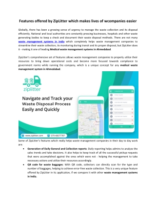Features offered by ZipLitter which makes lives of wcompanies easier