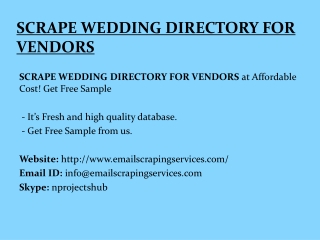 SCRAPE WEDDING DIRECTORY FOR VENDORS