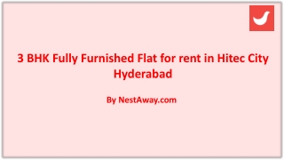 3 BHK Fully Furnished Flat for rent in Hitec City Hyderabad