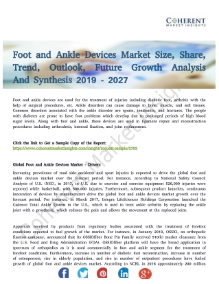 Foot and Ankle Devices Market Growth Potential and Opportunity Outlook 2027