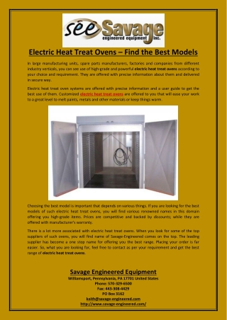 Electric Heat Treat Ovens – Find the Best Models