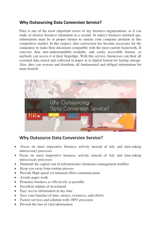 Why Outsourcing Data Conversion Service?