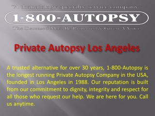 Private Autopsy Los Angeles