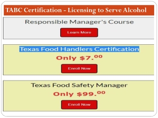 Tabc certification licensing to serve alcohol